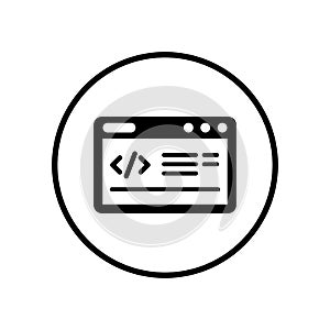 Code optimization, coding icon / black color