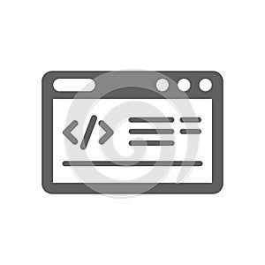 Code optimization, coding icon / gray vector