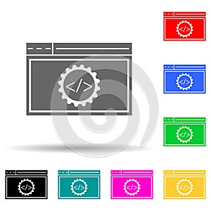 code optimization multi color style icon. Simple glyph, flat vector of web development icons for ui and ux, website or mobile
