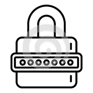 Code padlock icon outline vector. Cipher data