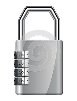 Code padlock. Lock with combination password code. Privacy number password entry. Safeguard and protection concept