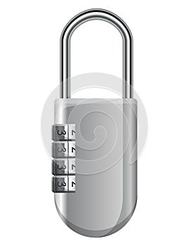 Code padlock. Lock with combination password code. Privacy number password entry. Safeguard and protection concept