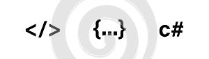 Code and programming coding set icon. Vector