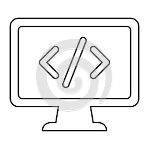 Code Programming Icon In Outline Style