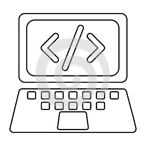 Code Programming Icon In Outline Style