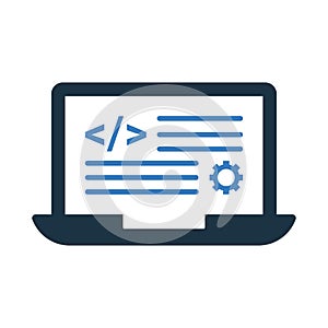Code, programming icon. Simple editable vector illustration