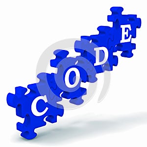 Code Puzzle Showing Codification Or Encoding photo