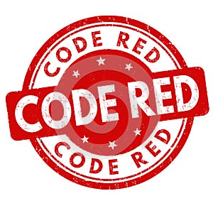Code red sign or stamp