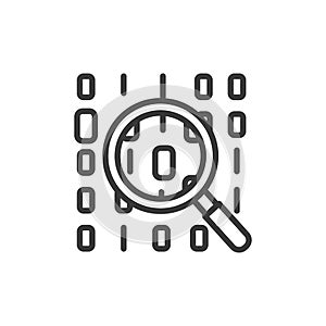 Code review, icon in line design. Code, review, quality, feedback, development, programming, collaboration on white