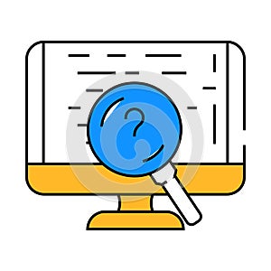 code review software icon color illustration