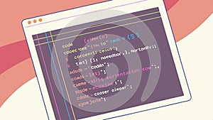 Code on screen, programming and tech design. vector design Generative AI