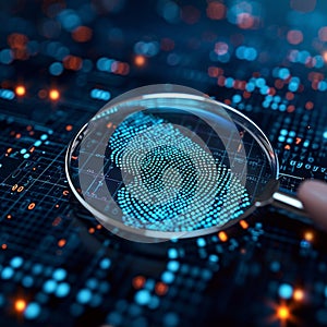 Code scrutiny Biometrics authentication technology viewed through a magnifying glass