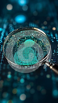 Code scrutiny Biometrics authentication technology viewed through a magnifying glass