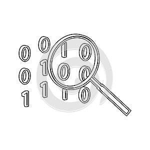 code search icon. Element of cyber security for mobile concept and web apps icon. Thin line icon for website design and