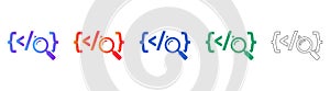 Code Search Programming Icon Set