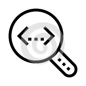 Code search vector line icon