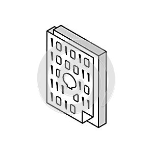 code of security software system isometric icon vector illustration
