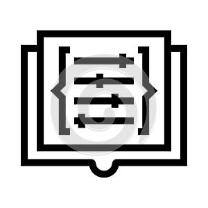 Code setting vector line icon
