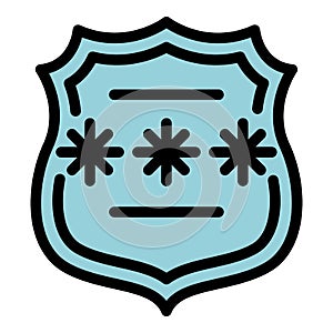 Code shield icon color outline vector