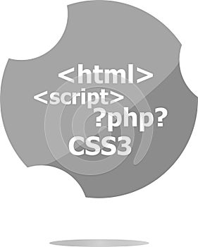 Code sign icon. Programming language symbol. Circles buttons