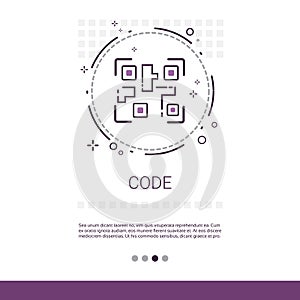Code Software Development Computer Programming Device Technology Banner With Copy Space