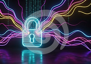 Code streams vertically in the background, reinforcing a digital data