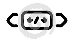 Code Tag Icon: Programming, Web Development, and Digital Coding, vector design Generative AI