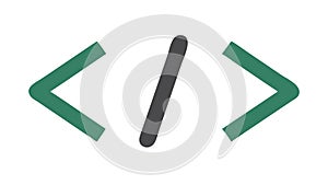 Code Tags HTML Icon for Web Development Programming and Software Scripting, vector design Generative AI