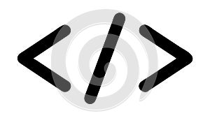 Code tags icon programming development symbol, vector design Generative AI