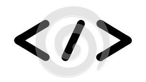 Code tags icon representing programming web development , vector design Generative AI