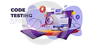 Code testing functional test for pc cartoon banner