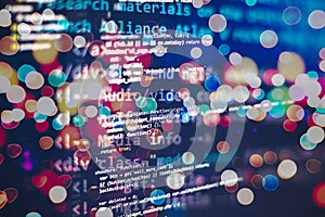Code text written and created entirely by myself. Abstract computer programming code script