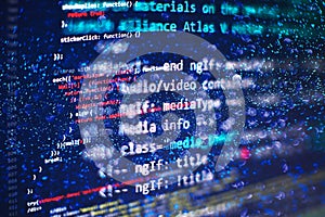 Code text written and created entirely by myself. Abstract computer programming code script