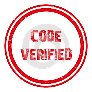 code verified stamp on white