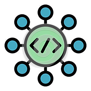 Code web scheme icon vector flat