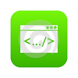 Code window icon digital green