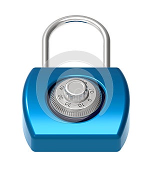 Coded lock wheel. Combination lock. 3d illustration.