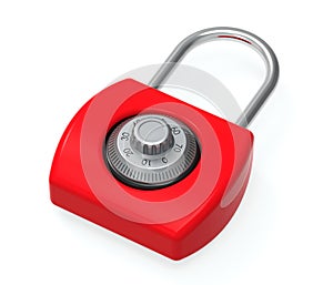 Coded lock wheel. Combination lock. 3d illustration.