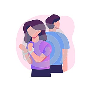 codependency flat style illustration vector design