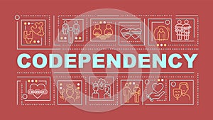 Codependency text with thin linear icons