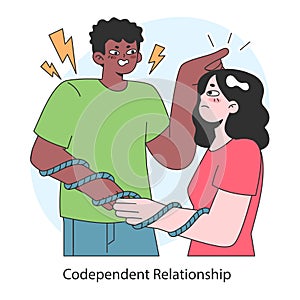 Codependent relationship. Psychological dependence, addiction in unhealthy