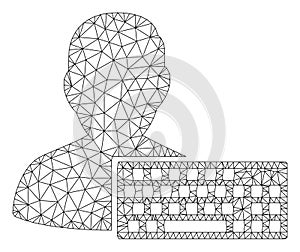 Coder Polygonal Frame Vector Mesh Illustration
