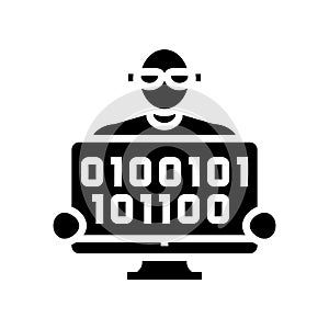 coder programmer business glyph icon vector illustration