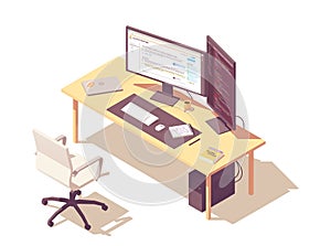 Vector isometric programmer workplace