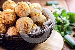 Codfish cakes, codfish cakes, fish meat pastries, Brazilian cod bunuelos, typical of Easter photo