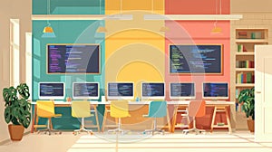 Coding Bootcamp for Kids Features Vibrant Workspace Designed for Learning and Creativity