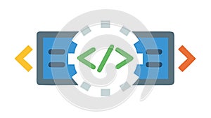 Coding Brackets Icon for Web Development Vector, vector design Generative AI
