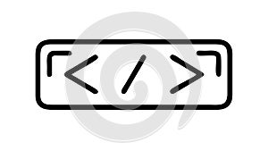 Coding Brackets and Slash Programming Language Icon, vector design Generative AI