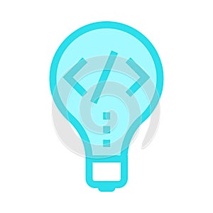 Coding bulb color line icon