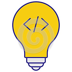 Coding Bulb Isolated Vector icon which can easily modify or edit